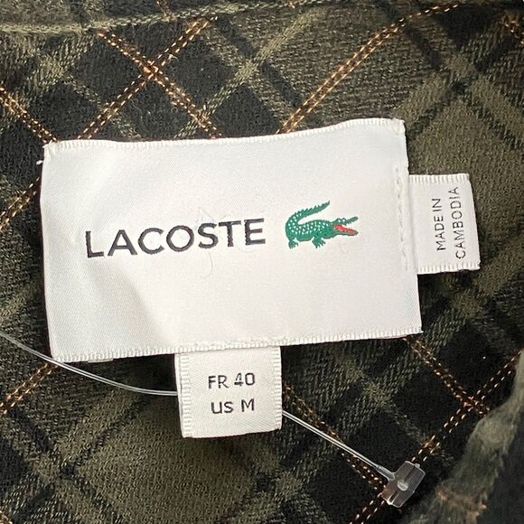 Lacoste Reversible Black Plaid Snap Button Shacket Preppy - Picture 5 of 16